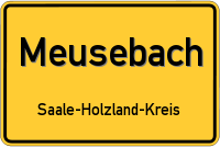 Ortsschild von Meusebach