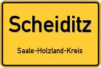 Ortsschild von Scheiditz