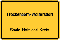 Ortsschild von Trockenborn-Wolfersdorf