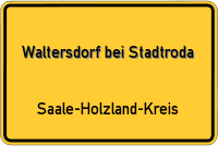 Ortsschild von Waltersdorf bei Stadtroda