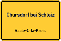 Ortsschild von Chursdorf bei Schleiz