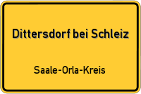 Ortsschild von Dittersdorf bei Schleiz