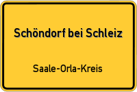 Ortsschild von Schöndorf bei Schleiz