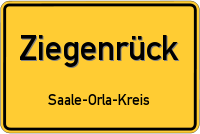 Schild Ziegenrück Saale-Orla-Kreis