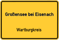 Ortsschild von Großensee bei Eisenach