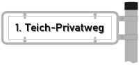 Strassenschild vom 1. Teich-Privatweg