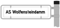 Strassenschild vom AS Wolfensteindamm