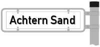 Strassenschild vom Achtern Sand