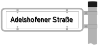 Strassenschild von der Adelshofener Straße