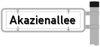 Straßenschild: Akazienallee