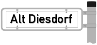 Strassenschild vom Alt Diesdorf