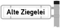 Strassenschild vom Alte Ziegelei