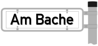 Strassenschild Am Bache