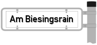 Strassenschild  Am Biesingsrain