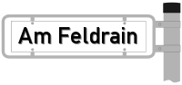 Strassenschild  Am Feldrain