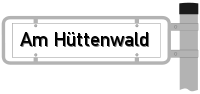 Strassenschild  Am Hüttenwald