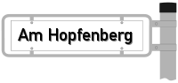 Strassenschild Am Hopfenberg