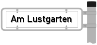 Straßenschild: Am Lustgarten