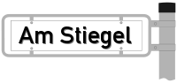 Strassenschild Am Stiegel