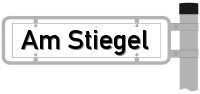 Strassenschild  Am Stiegel