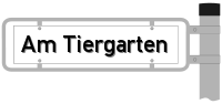 Strassenschild  Am Tiergarten