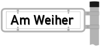 Straßenschild: Am Weiher