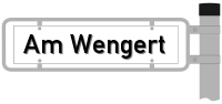 Strassenschild Am Wengert