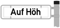 Strassenschild vom Auf Höh