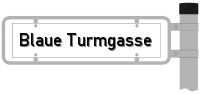 Strassenschild von der Blaue Turmgasse