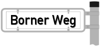 Strassenschild vom Borner Weg