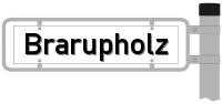 Strassenschild vom Brarupholz