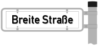 Strassenschild von der Breite Straße