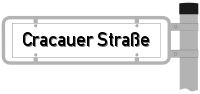 Strassenschild von der Cracauer Straße