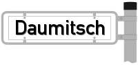 Strassenschild vom Daumitsch