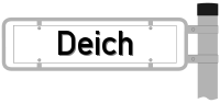 Strassenschild vom Deich