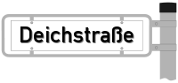 Strassenschild von der Deichstraße