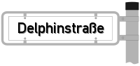 Strassenschild von der Delphinstraße