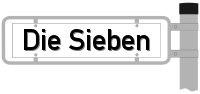 Strassenschild vom Die Sieben