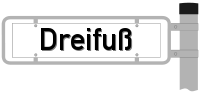 Strassenschild vom Dreifuß