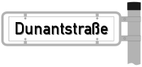 Strassenschild von der Dunantstraße