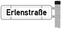 Straßenschild: Erlenstraße