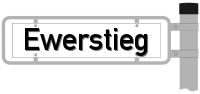 Strassenschild vom Ewerstieg