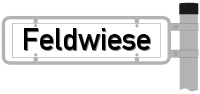 Straßenschild: Feldwiese