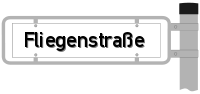 Strassenschild von der Fliegenstraße