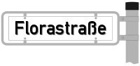 Straßenschild: Florastraße