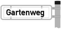 Schild Gartenweg