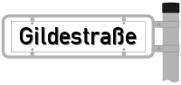 Strassenschild von der Gildestraße