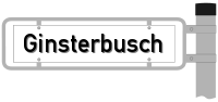 Strassenschild vom Ginsterbusch