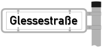 Strassenschild von der Glessestraße