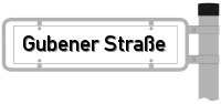 Strassenschild von der Gubener Straße